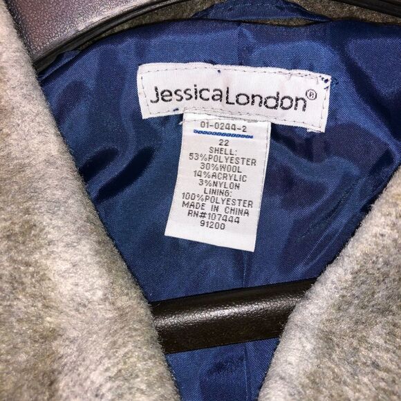 Jessica London Plus Heavy Double Breasted Thick Poncho Dress Coat. Thick Warm - Picture 7 of 14